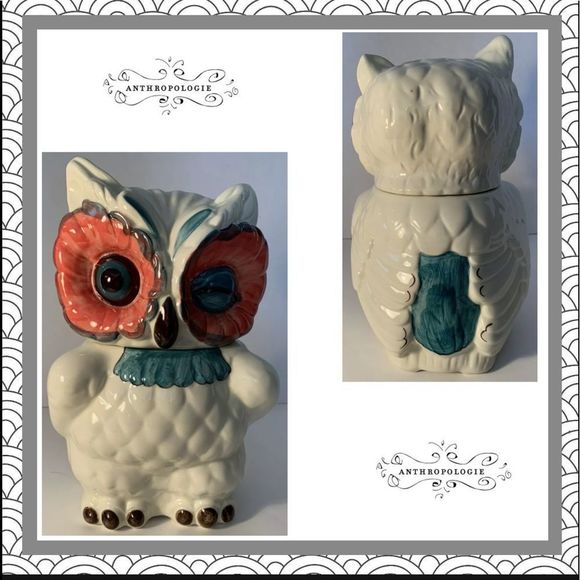 Anthropologie Other - Anthropologie “A Real Hoot” Owl 🦉 Winking Cookie Jar